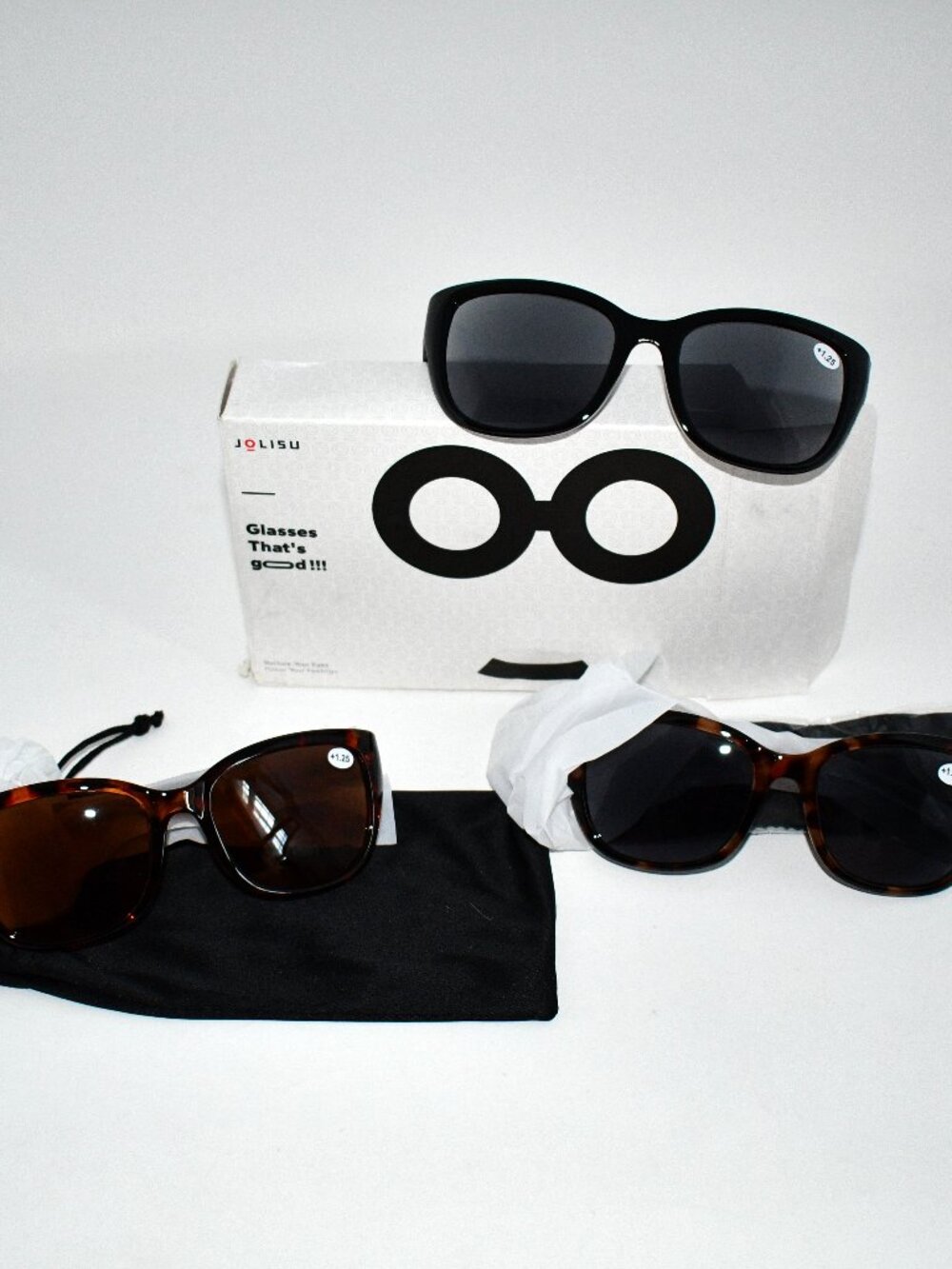 JOLISU Bifocal Reading Sunglasses, +1.25, UV400, 3 Pack, Mixed, NWT
